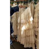 MQTIME  -  Elegant Vintage Lace Cake Skirt Spring New French High end Fairy Sweet High Waist Loose and Slimming Long Skirts for Women