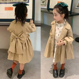 MQTIME  -  Girls Long Trench Coats 2025 New Fashion England Style Windbreaker Jackets Kids Spring Autumn Children's Clothing 2-8 Years