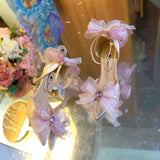MQTIME  -  Lolita Cosplay Y2K Heels Pink Dreamy Bridal Wedding Shoes 2000S Heels High Quality Designer Luxury Shoes Elegant Women's Sandals