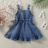 MQTIME  -  New Spring Baby suspender dress Thin Style 6M-4Y kids simple denim dress Toddler Girls Princess Dress
