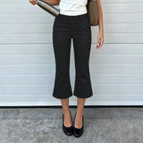 MQTIME  -  Euramerican Street Lazy Simple Low Waist Mid-length Pants Y2k Aesthetic All Match Flare Suit Trousers Harajuku Pant Women Clothe