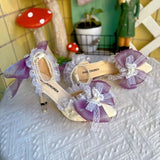 MQTIME  -  High Quality Designer Luxury Shoes Bridal Wedding Shoes Y2K Heels Lolita Cosplay 2000S Heels Bow Butterfly Heels Party Shoes
