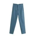 MQTIME  - 2024 New Chic Fashion Woman Pants Office Wear Pants for Women Vintage High Waist Zipper Fly Female Ankle Trousers Mujer Gothic