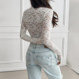 MQTIME  -  Solid Casual Slim Lace Blouses For Women Fashion 2025 Summer Vintage Women's Shirts And Blouses Elegant Youth Female Tops