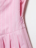 MQTIME  -  Fashion Sexy V-neck Stripe Pink Bow Short Dress 2025 New Sleeveless Slim Sweet Chi Slip Dress Streetwear Y2K Woman Clothing