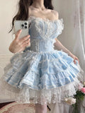 MQTIME  -  Handmade Girls Birthday Lolita Dress Trailing Princess Adult Party Dress Women Wedding High Quality Dress Photography Clothes