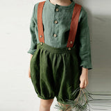 MQTIME  -  Casual Daily Cotton And Linen Children's Shirt Autumn New Retro Mori Buttons Long-Sleeved Shirts Boys And Girls Clothing