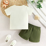 MQTIME  -  Summer Toddler Boy Outfits Kids Boutique Clothes Korean Casual Cartoon Short Sleeve Tops+Shorts Baby Luxury Clothing Sets BC1756