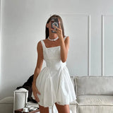 MQTIME  -  Spring/Summer New Design Style Strap Short Skirt for Women, Bareback Bow, Slimming and Slimming Dress