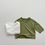 MQTIME  -  Autumn New Children Long Sleeve T Shirts Cotton Boys Casual Tee Solid Kids Girls Soft Bottoming Tops Baby Clothes