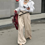 MQTIME  -  Design Sense, High Waisted Temperament, Floor Length Casual Pants, Autumn Fashion New Pants for Women