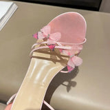 MQTIME  -  Luxury Bowknot Super High Heel Ankle Strap Sandals Women Summer Sexy Cross Strap Stilettos Sandals Woman Pink Wedding Shoes