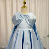 MQTIME  -  Luxury Blue Dubai Girl Dress Beaded Crystal Arabic Princess Kids Wedding Birthday Party Ball Gown Communion 2024 J379