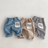MQTIME  -  1-5Y Kid's Jeans New Autumn Solid Color Denim Pants Loose Style Boys Trousers Mid Waist Kid's Outdoor Pants