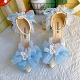 MQTIME  -  High Quality Designer Luxury Shoes Bridal Wedding Shoes Y2K Heels Lolita Cosplay 2000S Heels Bow Butterfly Heels Party Shoes