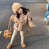 MQTIME  -   Children Laml Wool Coats Winter Stitching Jackets Girls Boys Thick Warm Outerwear Autumn Plus Velvet Snowsuit Kids Clothing 1-5Y