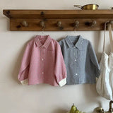  MQTIME  -  Autumn New Children Long Sleeve Plaid Shirts Cotton Boys Casual Lapel Shirts Baby Girls Vintage Cardigan Coat Kids Clothes