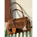 MQTIME  -  Large Capaci Retro Boston Faion Handbag Pillow Commute Underarm Matte Single oulder Bag Ladies Tote Bag