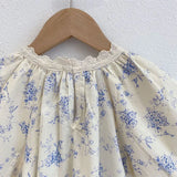 MQTIME  -  New Summer Baby Girl Clothes Suit Short Sleeved Cotton Flower Printed T-shirt+Skirt 3-7Yrs Children Clothing Set