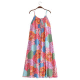 MQTIME  -  A-line Boho Dress Strapless Printed Summer Dress Femme Rayon Floral Straight Chic Maxi Dress Straps Holiday Vestidos
