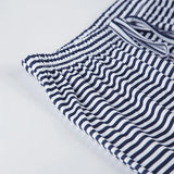 MQTIME  -  New women's clothing, simple blue striped knitted casual pants, women's loose sports beach straight-leg trousers