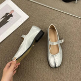 MQTIME  -  New Arrivals Ninja Tabi Mary Janes Flats Shoes Women 2024 Spring Belt Buckle Split Toe Shoes Trotters Mocasines Female Pumps