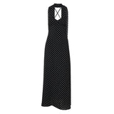 MQTIME  -  Women's French Style Polka Dot Printing Sexy V-neck Camisole Backless Loose Dress Sleeveless Summer Party Gowns