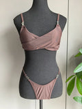 MQTIME  -  Fashion Sportswear for Women Vintage Sexy Sleeveless Swim Solid Backless New All Season Two Piece Suits Bikinis Set