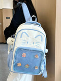 MQTIME  -  Adorable  Bapa for Middle School Girls High Aesthetic Durable Nylon Waterproof Large Capaci School Bag Cartoon Design
