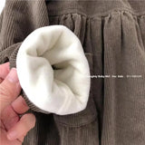 MQTIME  -  Girls Padded Dress Children Autumn Winter Gown Kids Casual Long-sleeved Vestidos 2024 New Toddler Plus Velvet Fashion Clothing