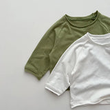MQTIME  -  Autumn New Children Long Sleeve T Shirts Cotton Boys Casual Tee Solid Kids Girls Soft Bottoming Tops Baby Clothes