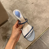MQTIME  -  New Sexy Water Diamond Women's Thin Heel Strap High Heel Slippers