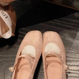 MQTIME  -  2024 Autumn Women Low Heel Mary Jane Shoes Loafers Fashion Jacquard Ladies Elegant Shoes Chinese Retro Dress Female Ballerinas