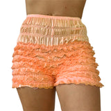 MQTIME  -  Womens Kawaii Lace Ruffle Bloomers Shorts Layered Pettipants Victorian Pumpkin Pants Panties Booty Shorts Lolita Safety Bottoms