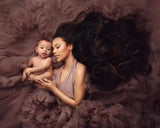 MQTIME  -  Tulle Maternity Robes With Bow Ruffled Layered Long Puffy Women Tulle Maternity Dress Custom Made For Photography