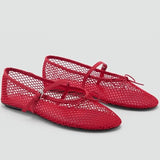MQTIME  -  Mesh Summer Ballet Flats Shoes Women Buckle Strap Breathable New Flats Shoes Ladies Black Mary Janes Footwear Loafers