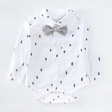 MQTIME  -  4Piece Sets Fall Newborn Boy Clothes Fashion Gentleman Cotton Long Sleeve Bodysuit+Pants+Straps+Hat Baby Luxury Clothing BC1566