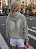 MQTIME  -  Backless Hooded Pullover Woman Wings Lace Autumn Trend Full Sleeve Skinny Stretch Hot Girls High Street Fashion Tops