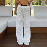 MQTIME  -  Floral Lace Sheer Women's Pants Sexy Fashion Casual Daily Beach Vacation Resort Streetwear Trousers New Women Pants