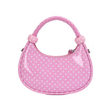 MQTIME  -  Women Polka Dot PU Leather Mini Handbag New Trend Female Top Handle Cute Half Moon Shoulder Purse Lady Crossbody Bags