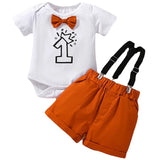 MQTIME  -  2Piece Summer Baby Boy Outfit Set Korean Cartoon Cute Print Short Sleeve Newborn Jumpsuit Bodysuit+Shorts Toddler Clothes BC1766