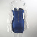  MQTIME  -  European and  Dresses Sexy One-word Shoulder Tight Hip Skirt Cross-border AliExpress Foreign Trade Women's Clothing Cw76010