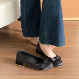  MQTIME  -  Sweet Butterfly-knot Women Satin Mary Jane Shoes Concise Slip On Low Heel Party Shoes New Spring Autumn Ladies Dress Pumps