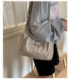 MQTIME  -  Korean Version Niche Large Capacity Lightweight New Solid Color Nylon Casual Solid Color Crossbody Bag