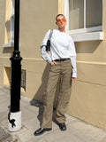  MQTIME  -  Fashion Loose Plaid Pants Women High Waist Zipper Pocket Wide Leg Trousers Female 2026 Spring New Lady Casual Pant Streetwear