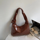 MQTIME  -  Fashion Retro Underarm Women's Bag Casual Single Shoulder Simple Versatile Rivet Single Shoulder Bag