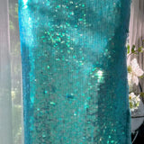 MQTIME  -  Sparkly Turquoise Women's Strapless Sequin Mermaid Dresses Luxury Bodycon Sleeveless Formal Party Evening Prom Gown