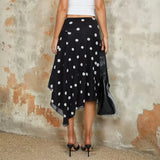 MQTIME  -  Polka Dot Print Medium and Long Dress Cute Girl Style Skirt Woman