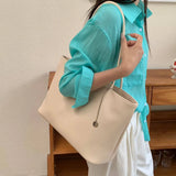 MQTIME  -   Soft Large Capacity Women's Shoulder Bag Fashionable Tote Bag Korean Style PU Material Single Shoulder Bag for Casual Travel