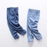  MQTIME  -  100% Cotton Comfortable Children's Jeans Spring New Boys And Girls Thin Elastic Waist Casual Loose Jeans Baby Pants